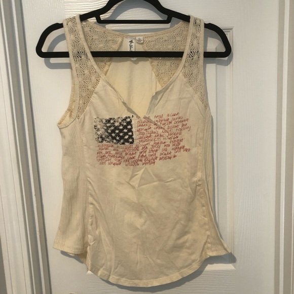 3/$15 Others follow American flag the state’s names v-neck patriotic lace tank - Picture 1 of 8